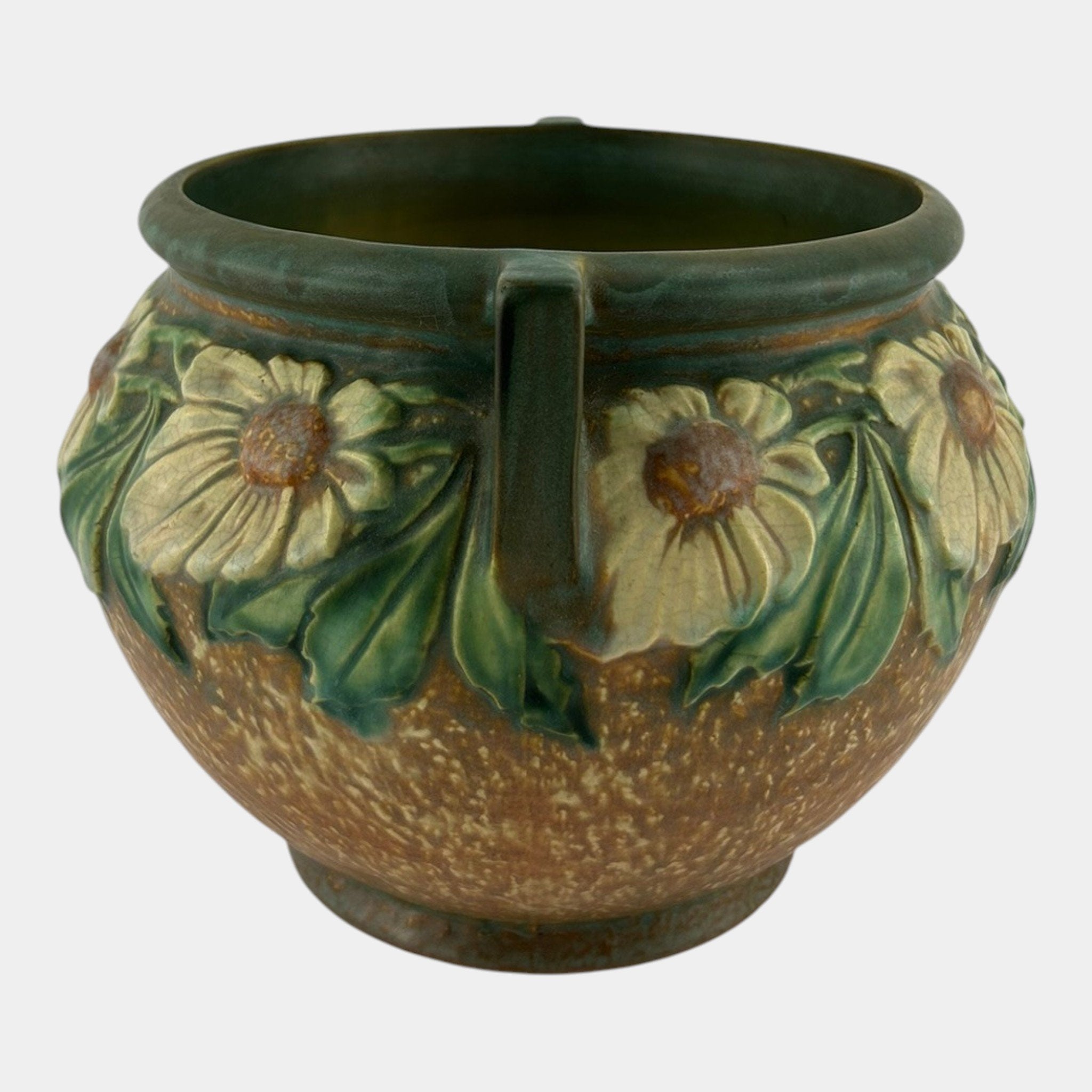 vintage flower vase マーブル Roseville Dahlrose 1928 Vintage Arts And Crafts Pottery Jardiniere
