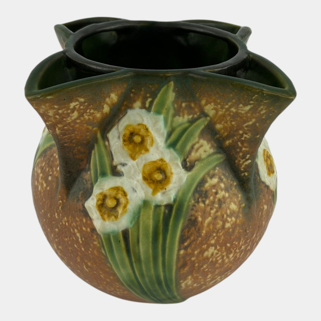 Roseville Jonquil 1931 Vintage Arts And Crafts Pottery Crocus Pot Planter 95-6 - Just Art Pottery