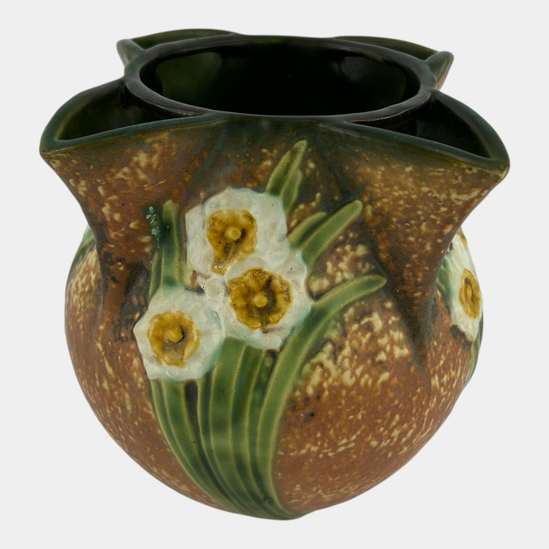 Roseville Jonquil 1931 Vintage Arts And Crafts Pottery Crocus Pot Planter 95-6 - Just Art Pottery