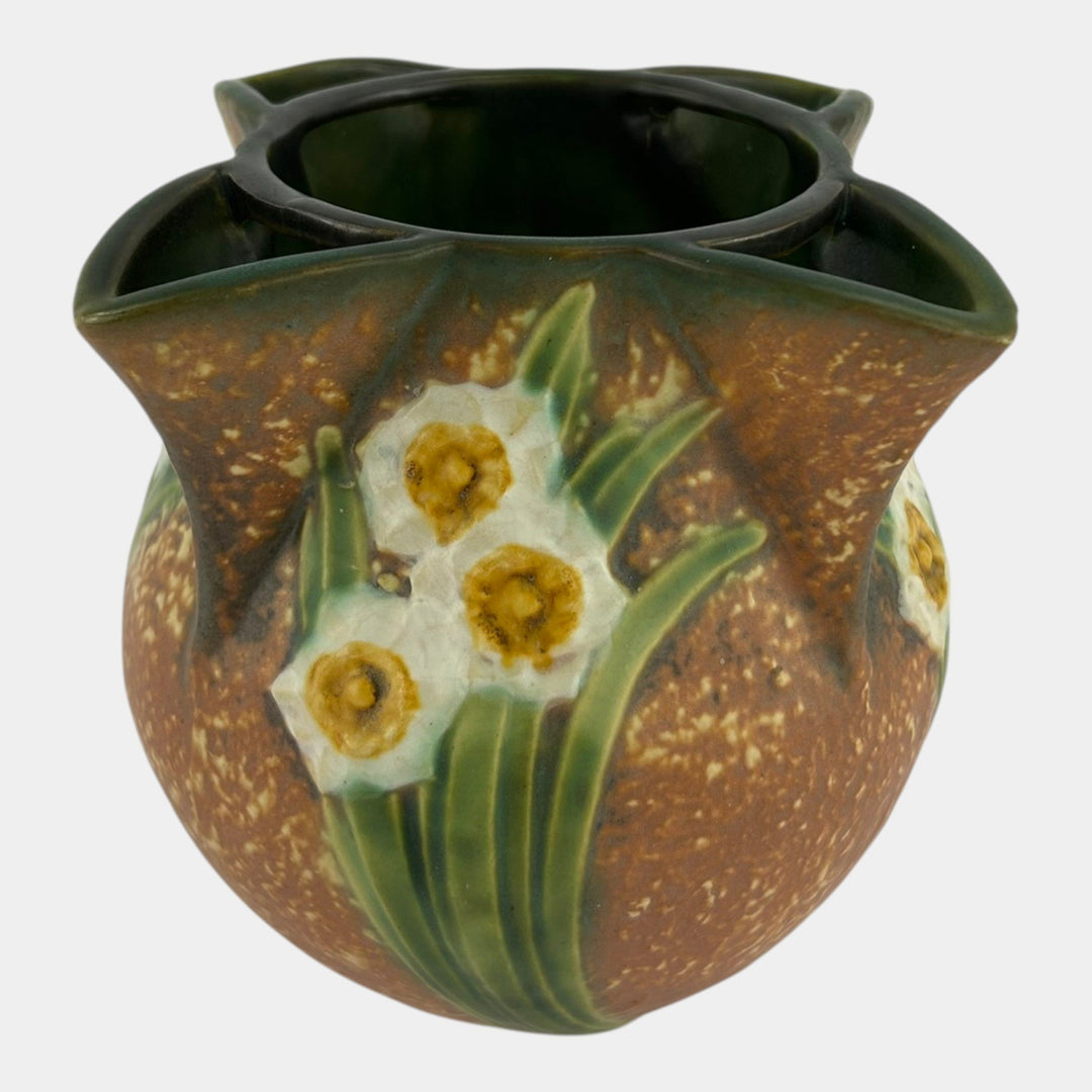 Roseville Jonquil 1931 Vintage Arts And Crafts Pottery Crocus Pot Planter 95-6 - Just Art Pottery