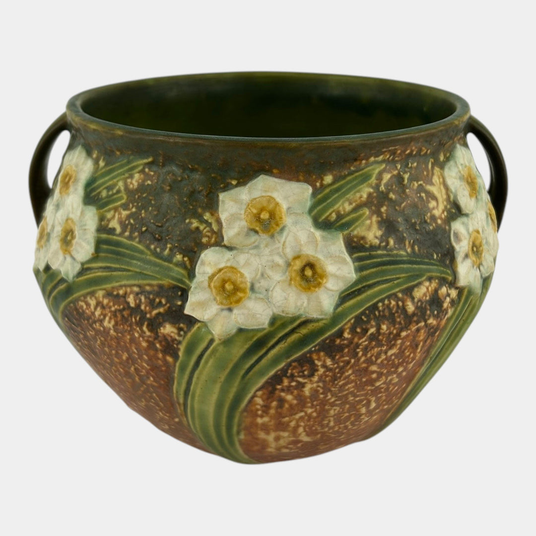 Roseville Jonquil 1931 Vintage Arts And Crafts Pottery Jardiniere Planter 621-6 - Just Art Pottery