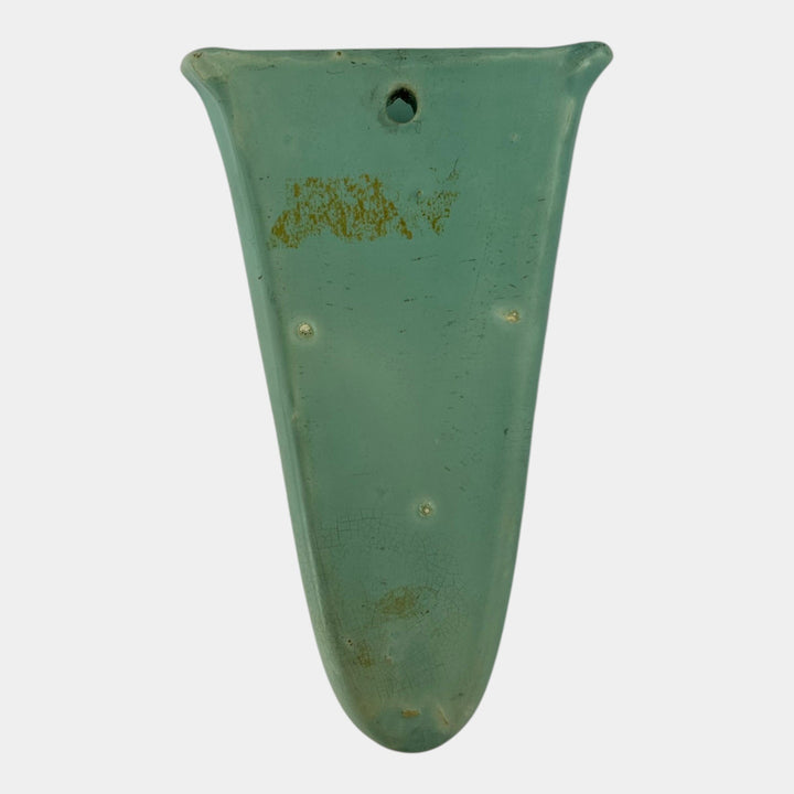 Weller Blossom 1930s Vintage Art Pottery Floral Matte Green Ceramic Wall Pocket - Just Art Pottery