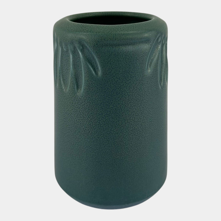 Rookwood 1921 Vintage Pottery Mottled Matte Blue Green Floral Design Vase 1903 - Just Art Pottery