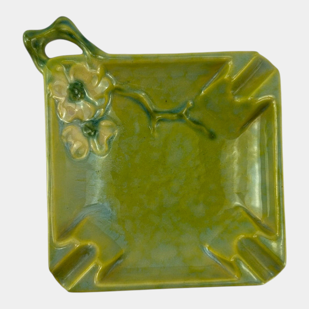 Roseville Wincraft Green 1948 Mid Century Modern Pottery Ceramic Ashtray 240-T - Just Art Pottery