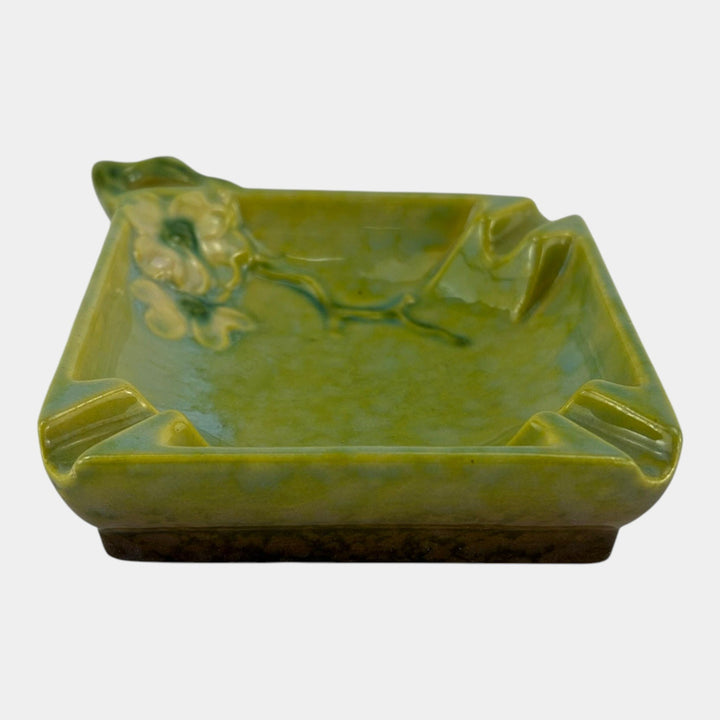 Roseville Wincraft Green 1948 Mid Century Modern Pottery Ceramic Ashtray 240-T - Just Art Pottery
