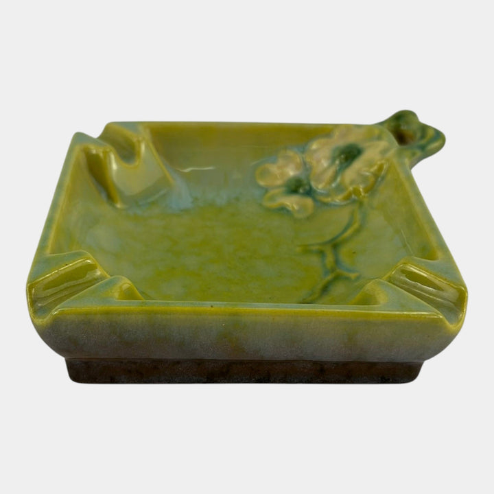 Roseville Wincraft Green 1948 Mid Century Modern Pottery Ceramic Ashtray 240-T - Just Art Pottery