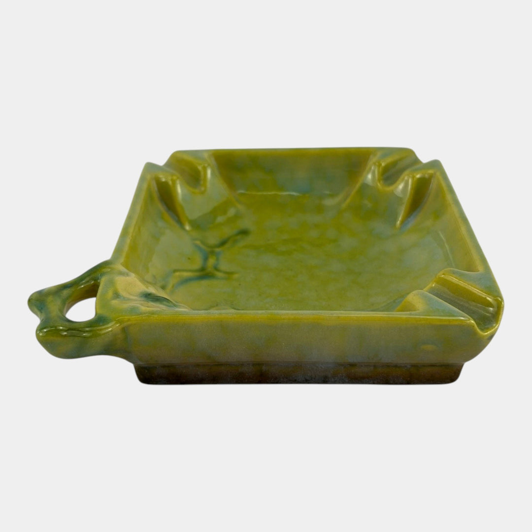 Roseville Wincraft Green 1948 Mid Century Modern Pottery Ceramic Ashtray 240-T - Just Art Pottery