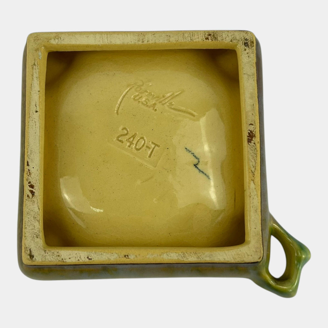Roseville Wincraft Green 1948 Mid Century Modern Pottery Ceramic Ashtray 240-T - Just Art Pottery