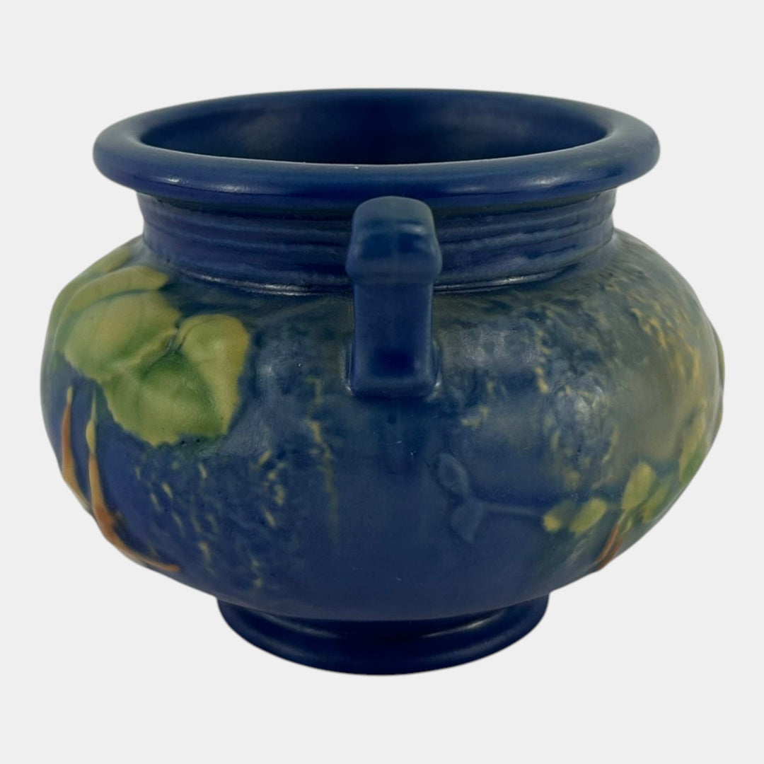 Roseville Fuchsia Blue 1938 Vintage Art Pottery Ceramic Jardiniere Planter 645-3 - Just Art Pottery