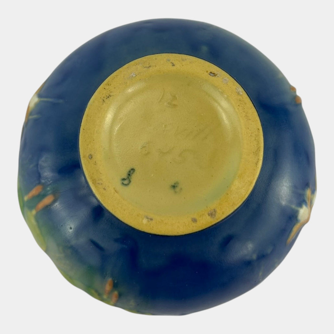 Roseville Fuchsia Blue 1938 Vintage Art Pottery Ceramic Jardiniere Planter 645-3 - Just Art Pottery
