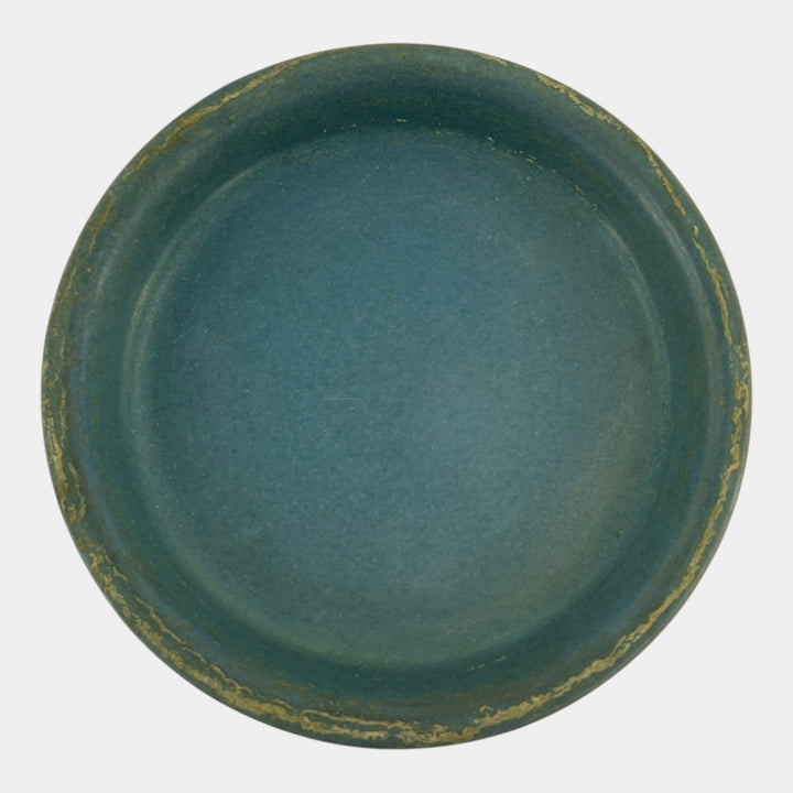Roseville Cosmos Blue 1940 Vintage Art Pottery Ceramic Flower Pot Saucer 650-5 - Just Art Pottery