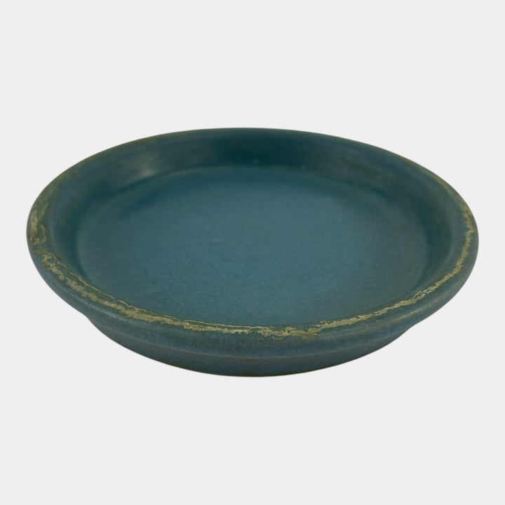 Roseville Cosmos Blue 1940 Vintage Art Pottery Ceramic Flower Pot Saucer 650-5 - Just Art Pottery