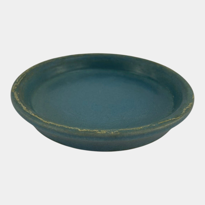 Roseville Cosmos Blue 1940 Vintage Art Pottery Ceramic Flower Pot Saucer 650-5 - Just Art Pottery