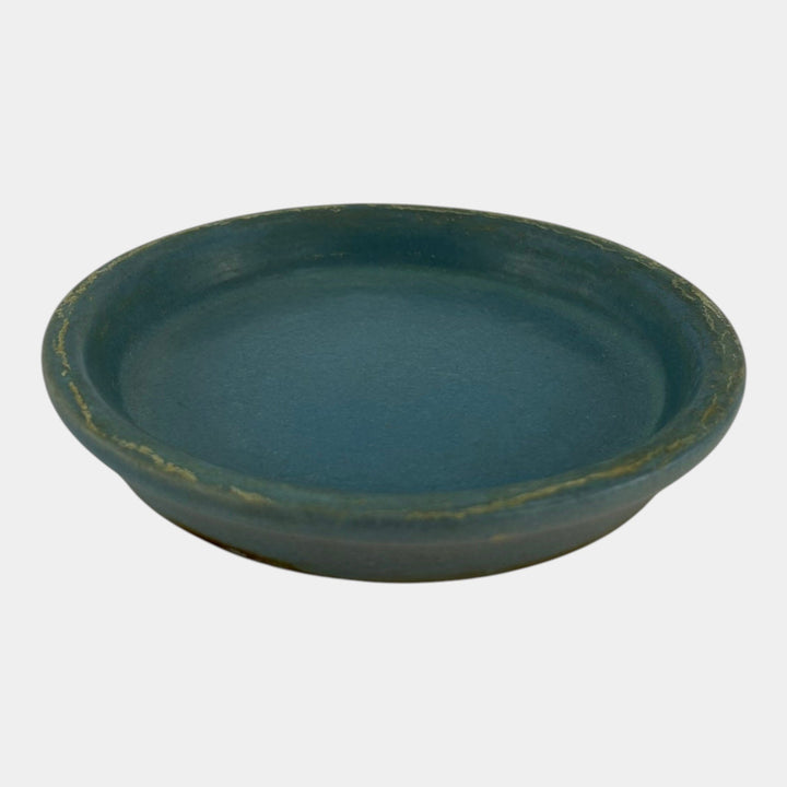Roseville Cosmos Blue 1940 Vintage Art Pottery Ceramic Flower Pot Saucer 650-5 - Just Art Pottery