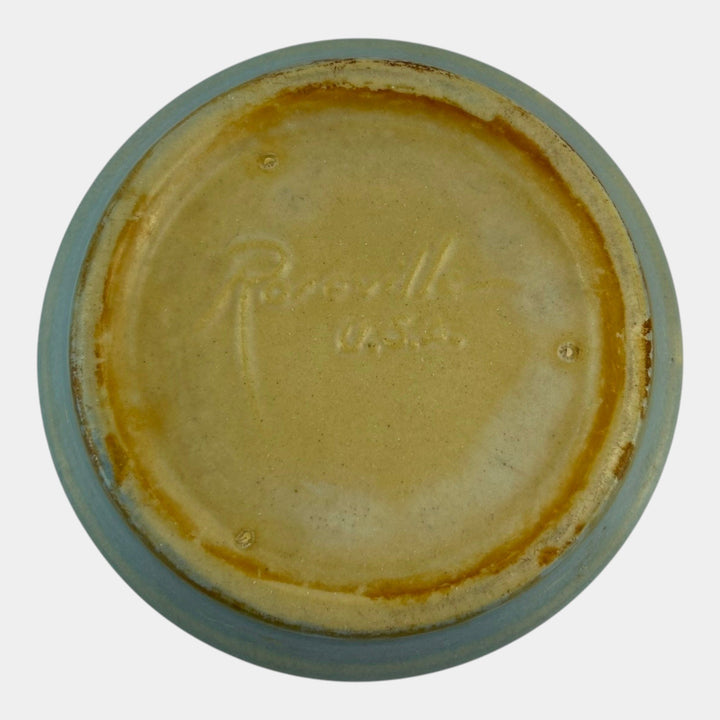 Roseville Cosmos Blue 1940 Vintage Art Pottery Ceramic Flower Pot Saucer 650-5 - Just Art Pottery