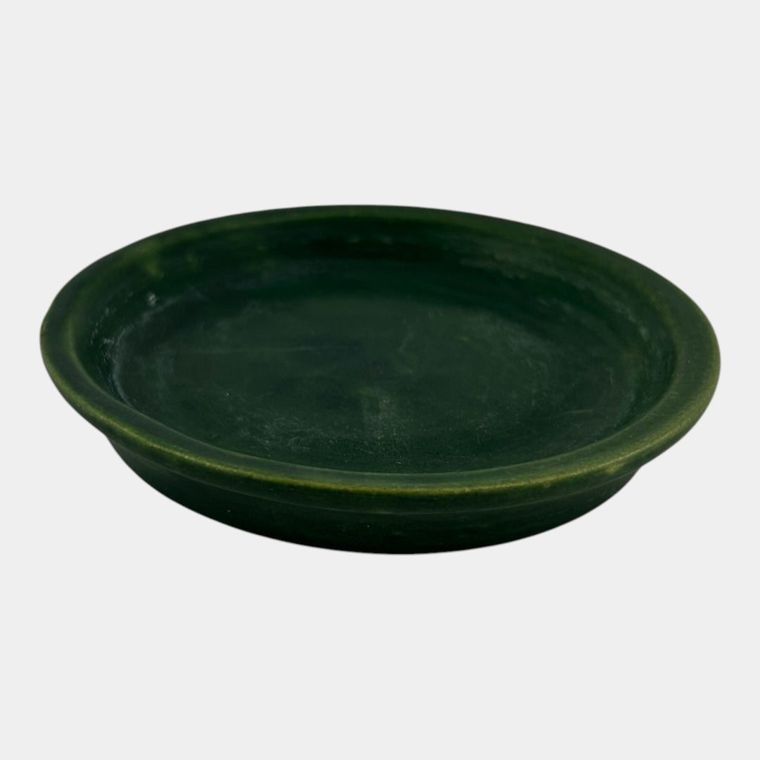 Roseville Zephyr Lily Green 1946 Vintage Art Pottery Ceramic Flower Pot Saucer - Just Art Pottery