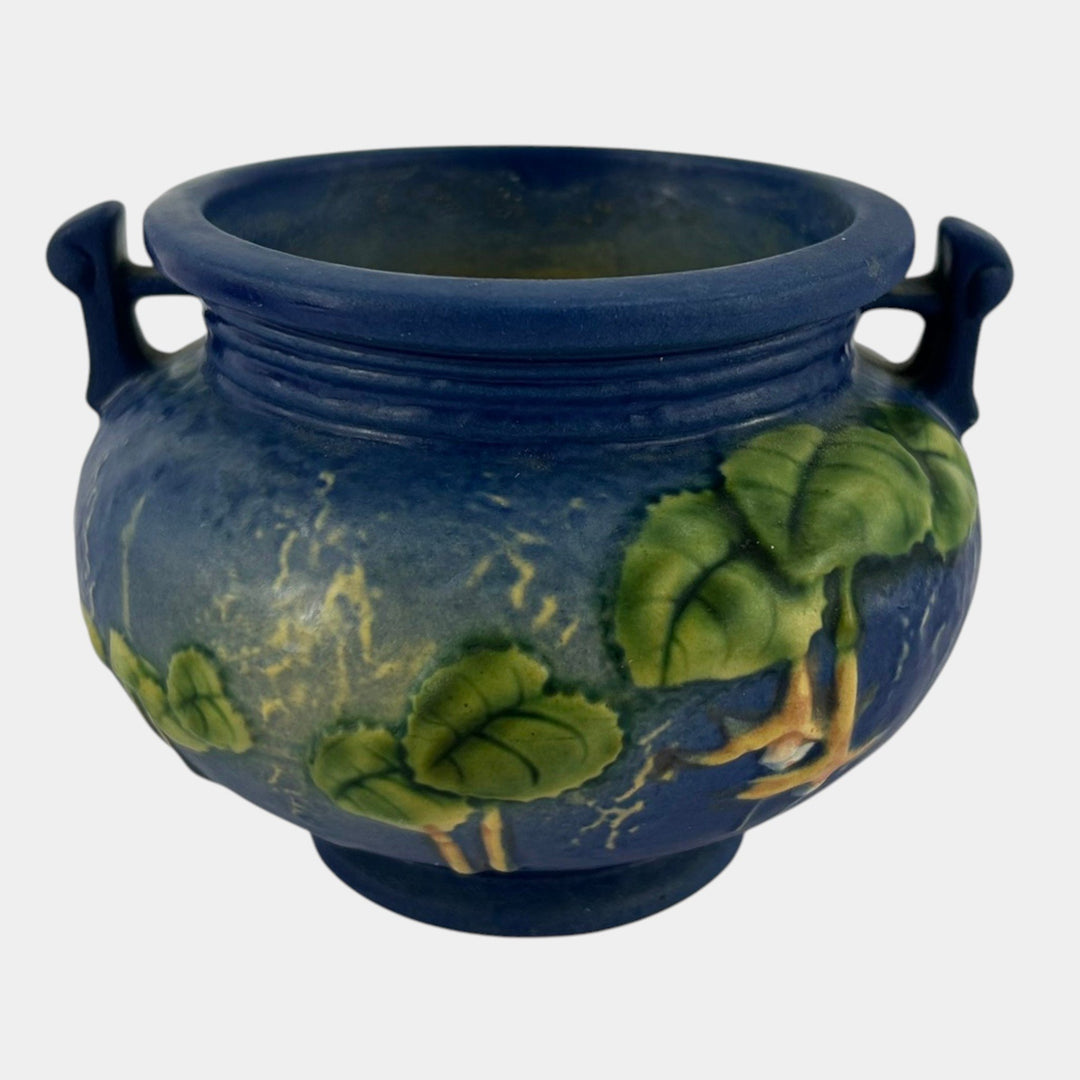 Roseville Fuchsia Blue 1938 Vintage Art Pottery Ceramic Jardiniere Planter 645-3 - Just Art Pottery