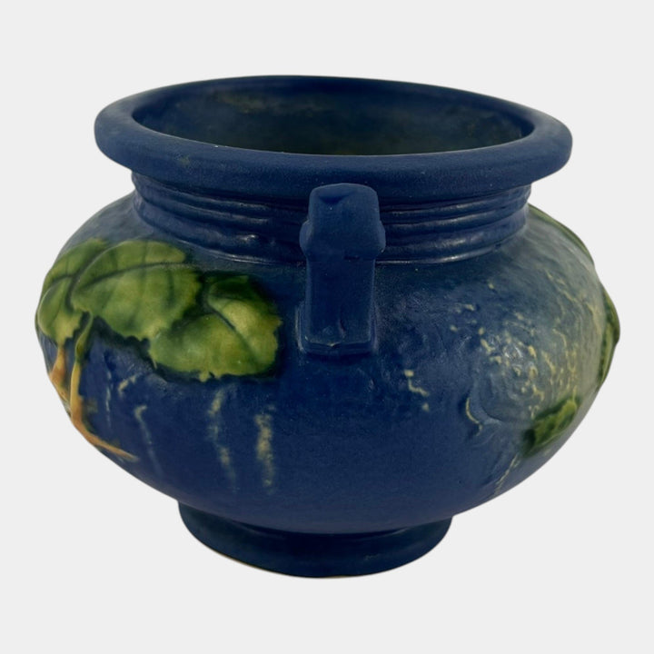 Roseville Fuchsia Blue 1938 Vintage Art Pottery Ceramic Jardiniere Planter 645-3 - Just Art Pottery