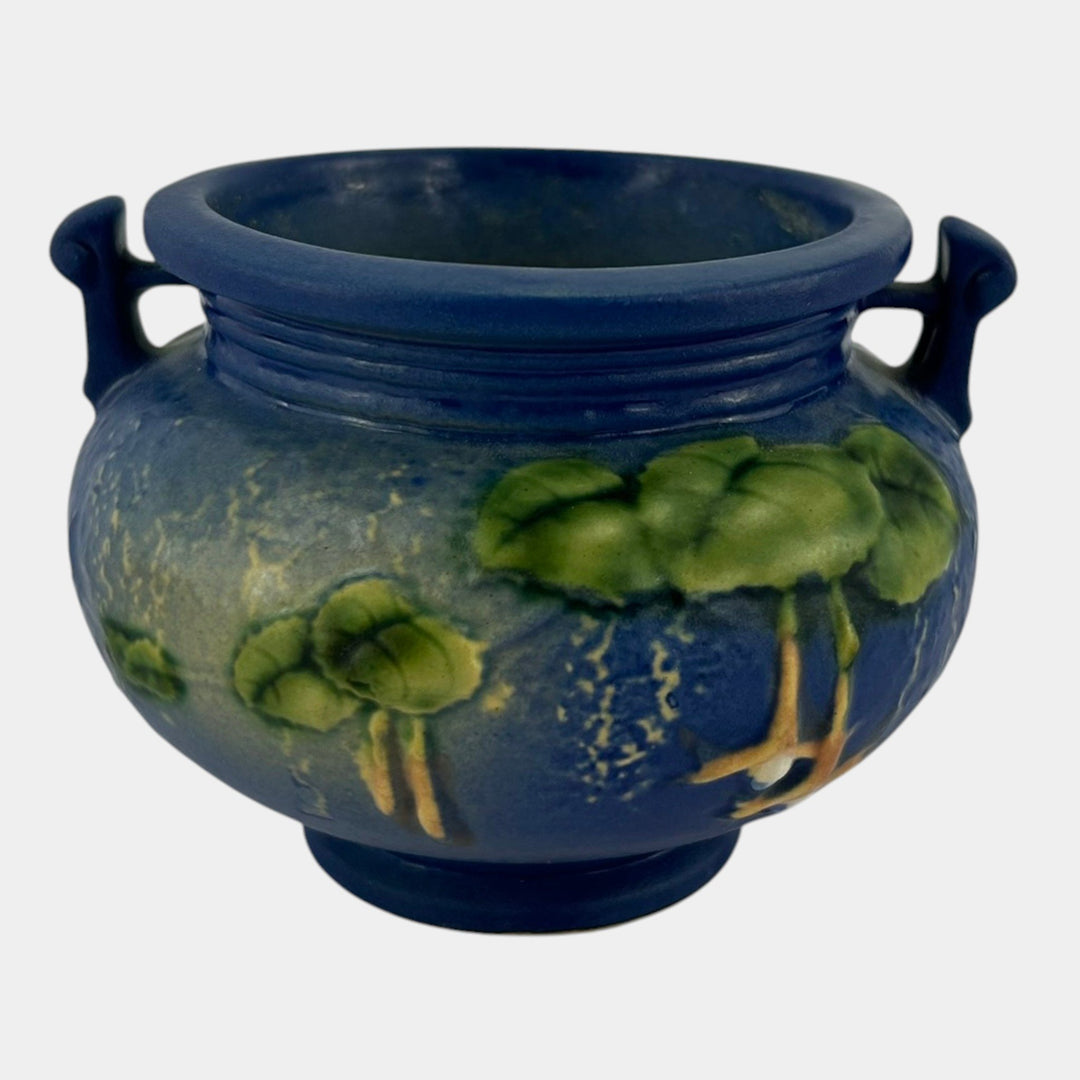 Roseville Fuchsia Blue 1938 Vintage Art Pottery Ceramic Jardiniere Planter 645-3 - Just Art Pottery