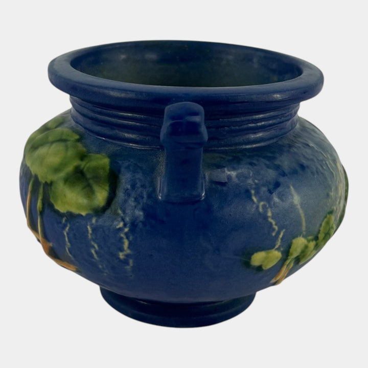 Roseville Fuchsia Blue 1938 Vintage Art Pottery Ceramic Jardiniere Planter 645-3 - Just Art Pottery
