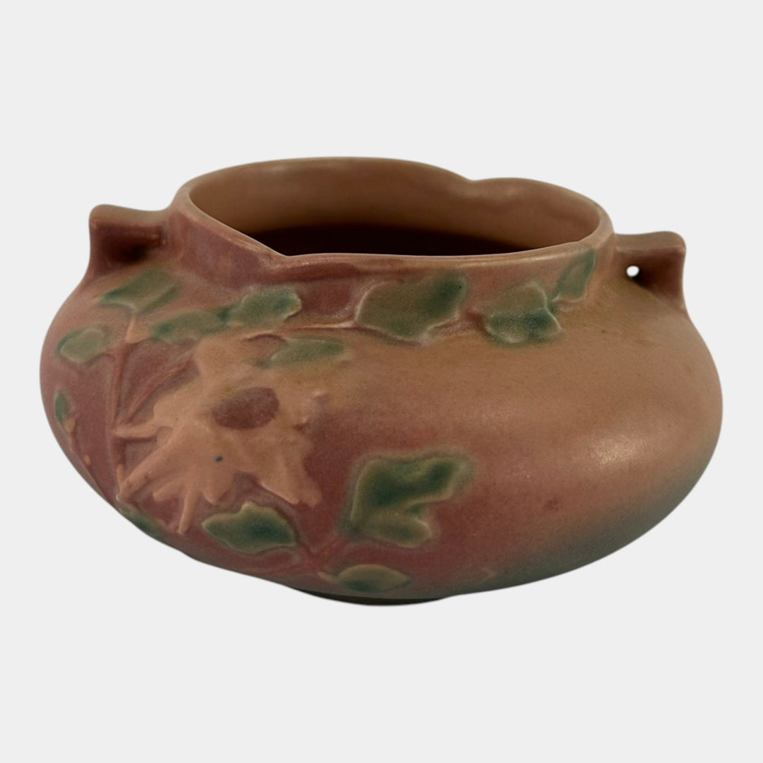 Roseville Columbine Pink 1941 Vintage Pottery Ceramic Jardiniere Planter 655-3 - Just Art Pottery