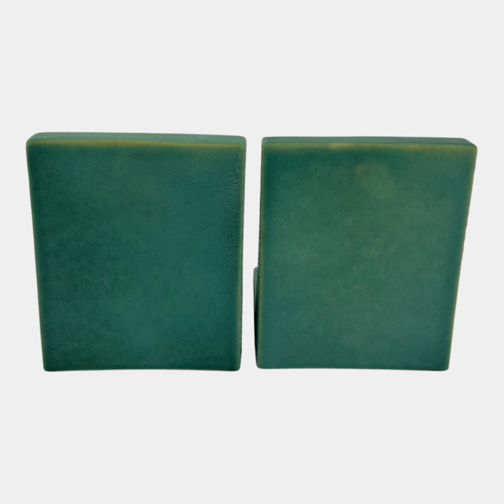 Roseville Peony Yellow 1942 Mid Century Modern Art Pottery Ceramic Bookends 11 - Just Art Pottery