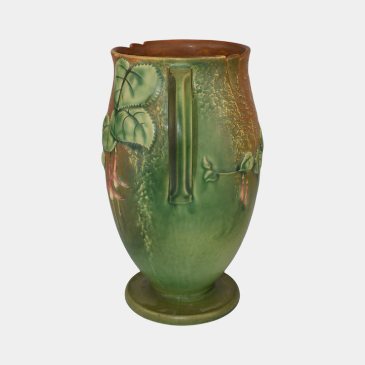 Roseville Fuchsia Green 1938 Vintage Art Pottery Ceramic Flower Vase 901-10 - Just Art Pottery