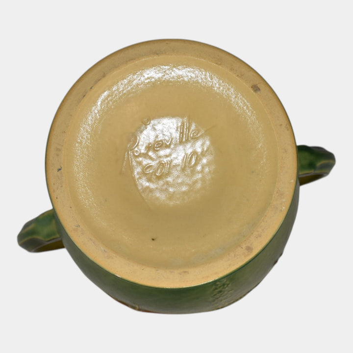 Roseville Fuchsia Green 1938 Vintage Art Pottery Ceramic Flower Vase 901-10 - Just Art Pottery
