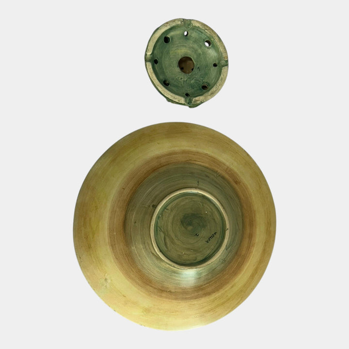 Weller Pottery 1920s Glendale Sea Gulls Console Bowl Nest With Eggs Flower Frog