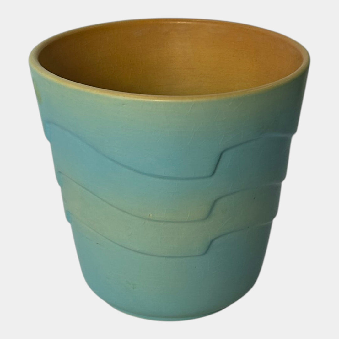 Roseville Florane Blue Mid Century Modern Ceramic Flower Pot Planter 73-6