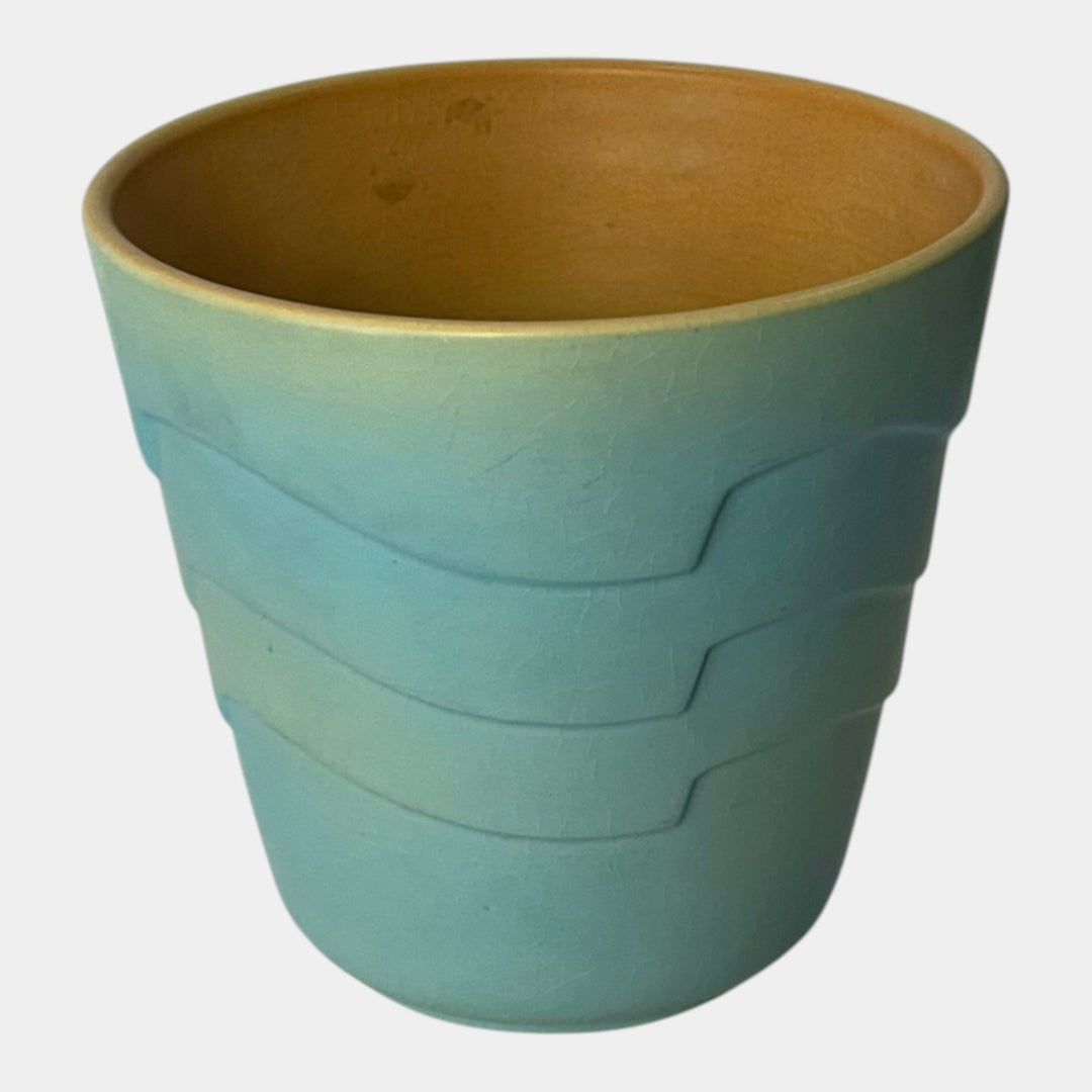 plant pot mid century Roseville Florane Blue Mid Century Modern Ceramic Flower Pot Planter 7 – Just Art Pottery