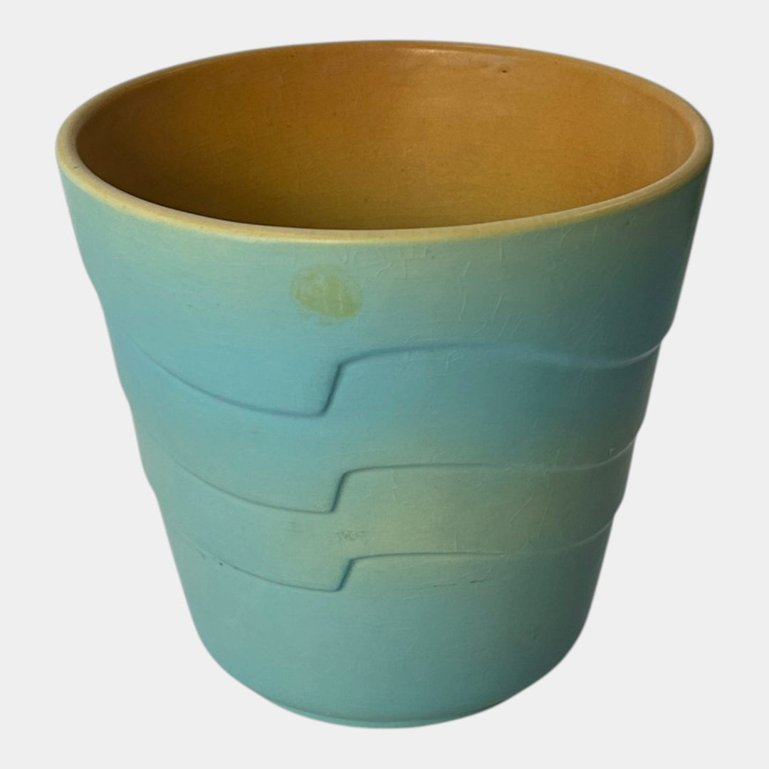 Roseville Florane Blue Mid Century Modern Ceramic Flower Pot Planter 73-6