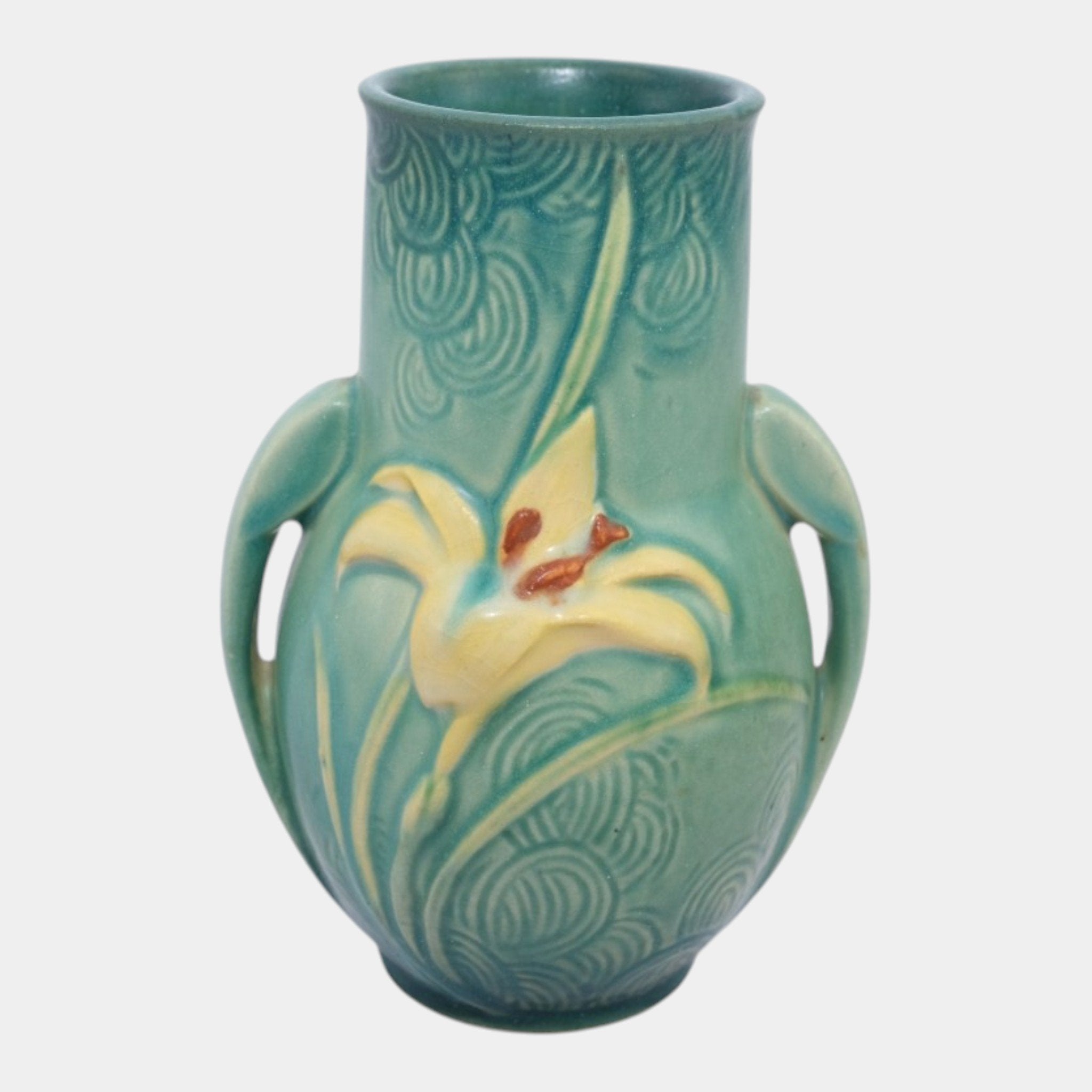 Roseville Zephyr Lily Green 1946 Mid Century Modern Pottery