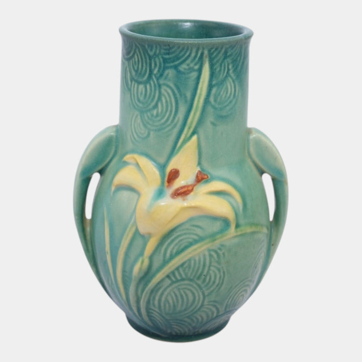 Roseville Zephyr Lily Green 1946 Mid Century Modern Pottery Ceramic Vase 130-6 - Just Art Pottery