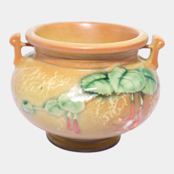 Roseville Fuchsia Brown 1938 Vintage Art Pottery Ceramic Jardiniere Planter 645-3 - Just Art Pottery