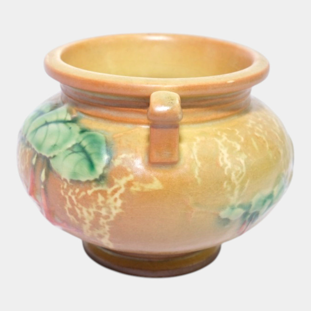 Roseville Fuchsia Brown 1938 Vintage Art Pottery Ceramic Jardiniere Planter 645-3 - Just Art Pottery