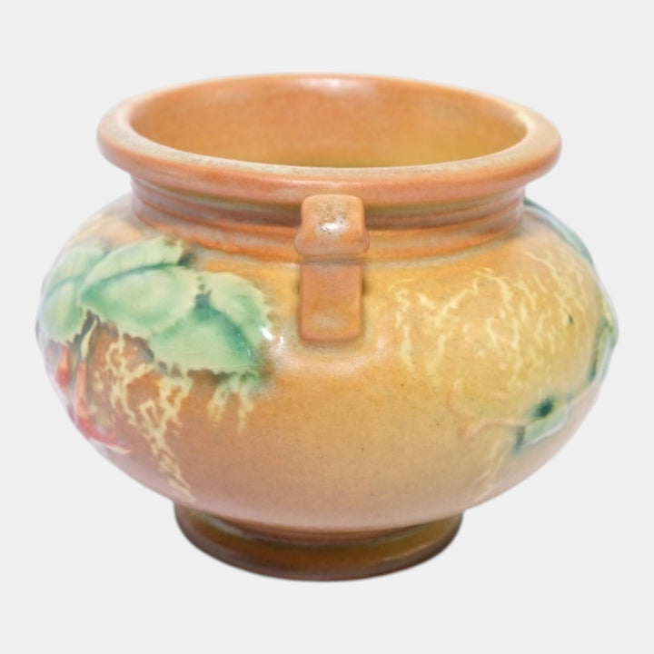 Roseville Fuchsia Brown 1938 Vintage Art Pottery Ceramic Jardiniere Planter 645-3 - Just Art Pottery