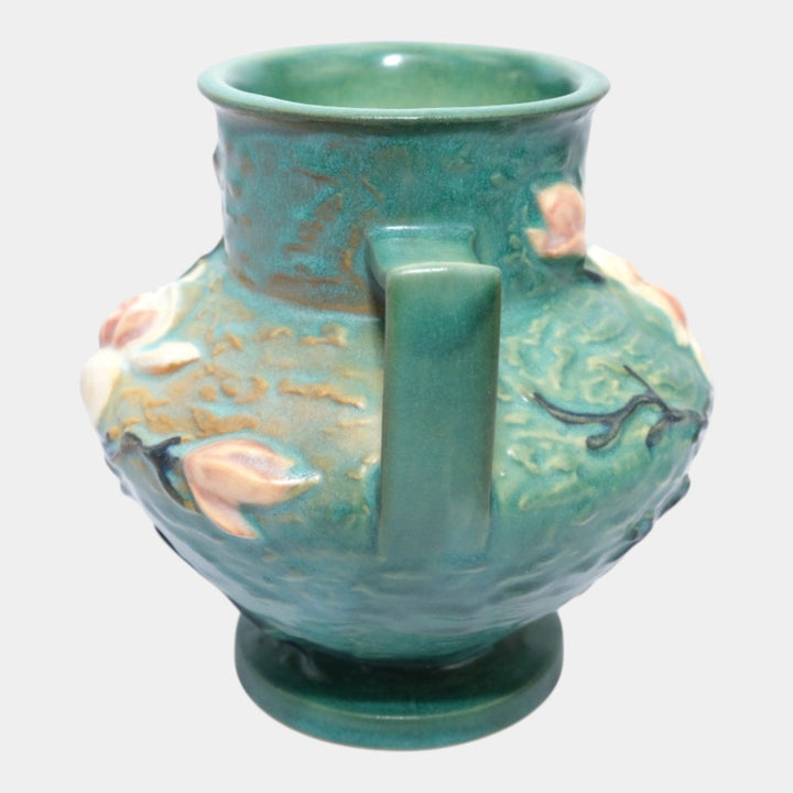 Roseville Magnolia Green 1943 Vintage Art Pottery Ceramic Flower Vase 180-6 - Just Art Pottery