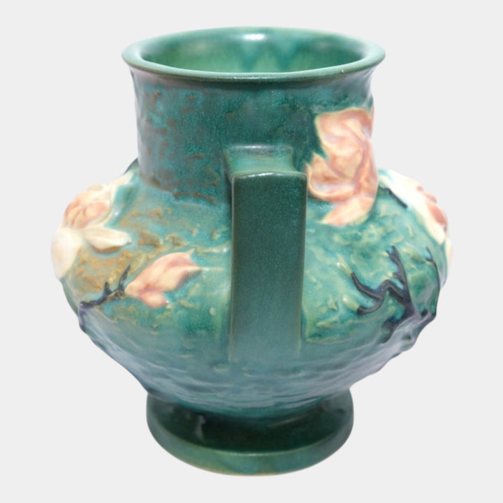 Roseville Magnolia Green 1943 Vintage Art Pottery Ceramic Flower Vase 180-6 - Just Art Pottery