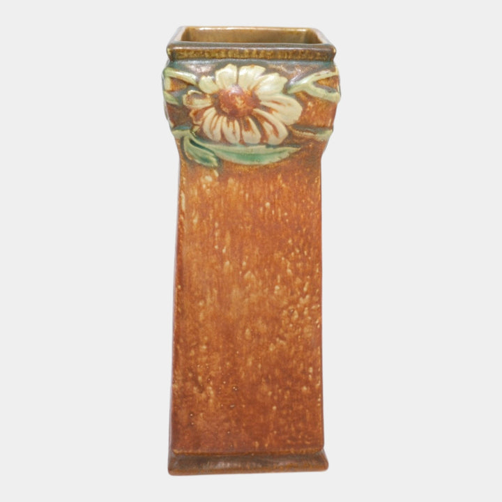 Roseville Dahlrose 1928 Vintage Arts And Crafts Pottery Flower Vase 371-10 - Just Art Pottery
