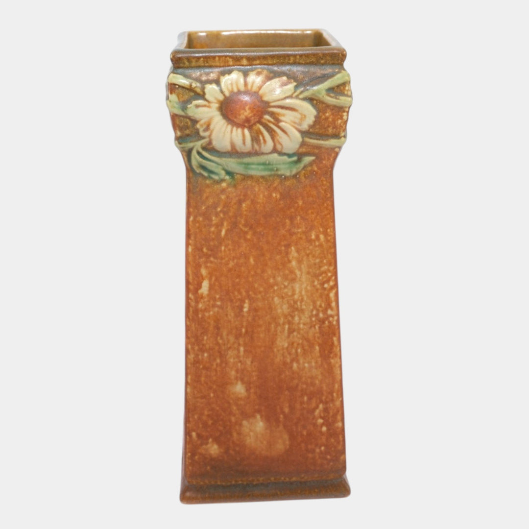 Roseville Dahlrose 1928 Vintage Arts And Crafts Pottery Flower Vase 371-10 - Just Art Pottery