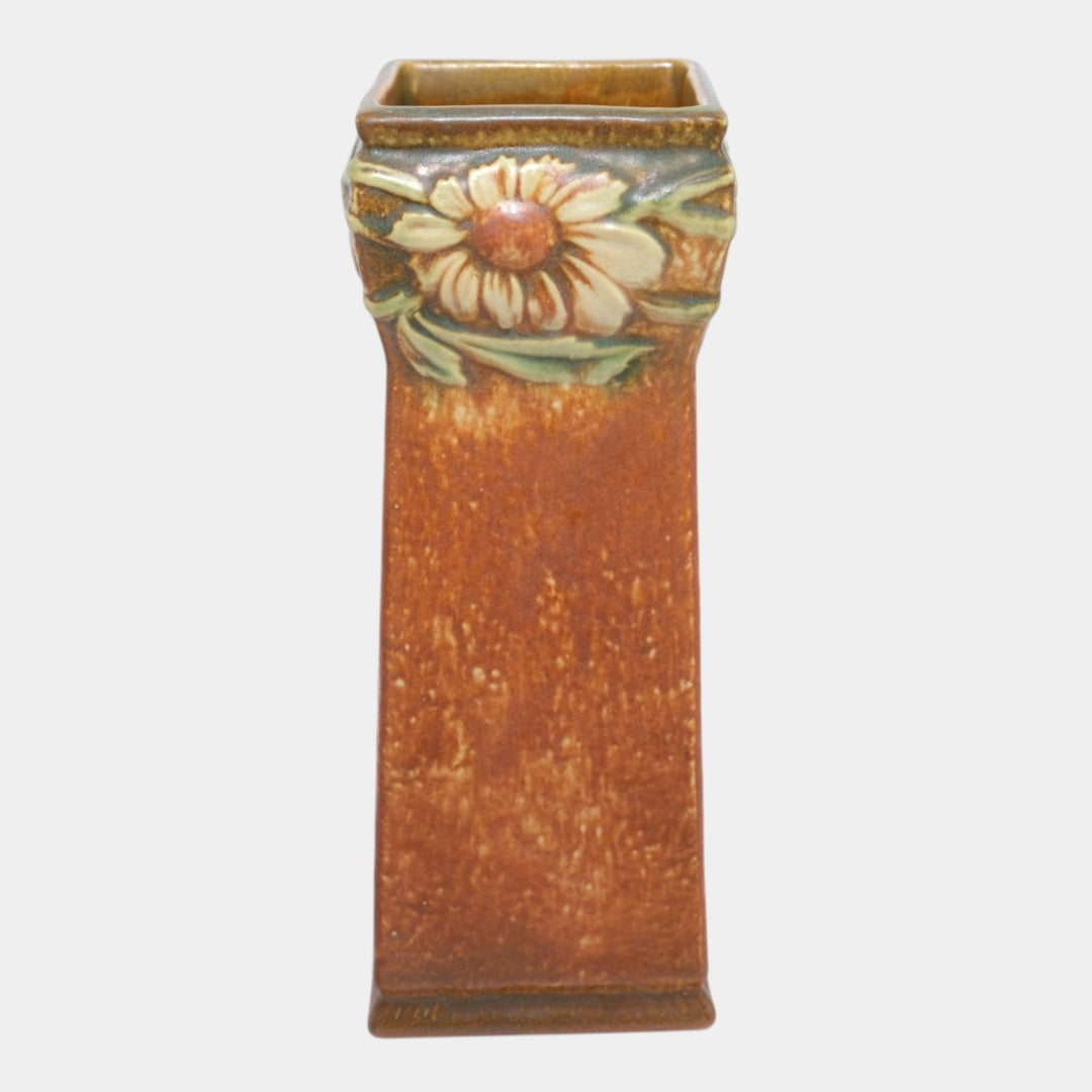 Roseville Dahlrose 1928 Vintage Arts And Crafts Pottery Flower Vase 371-10 - Just Art Pottery