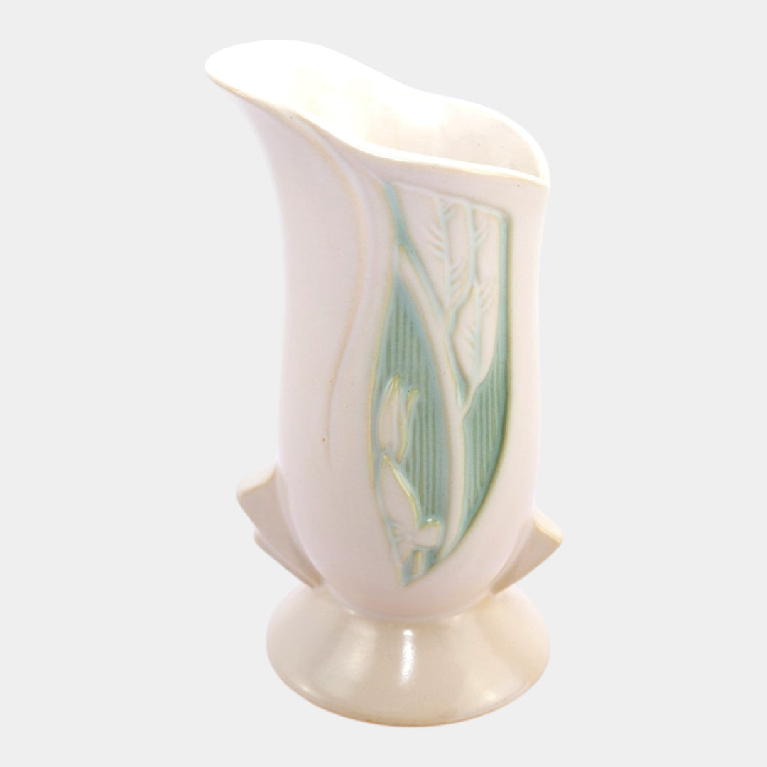 Roseville Silhouette White 1950 Mid Century Modern Pottery Ceramic Vase 782-7 - Just Art Pottery