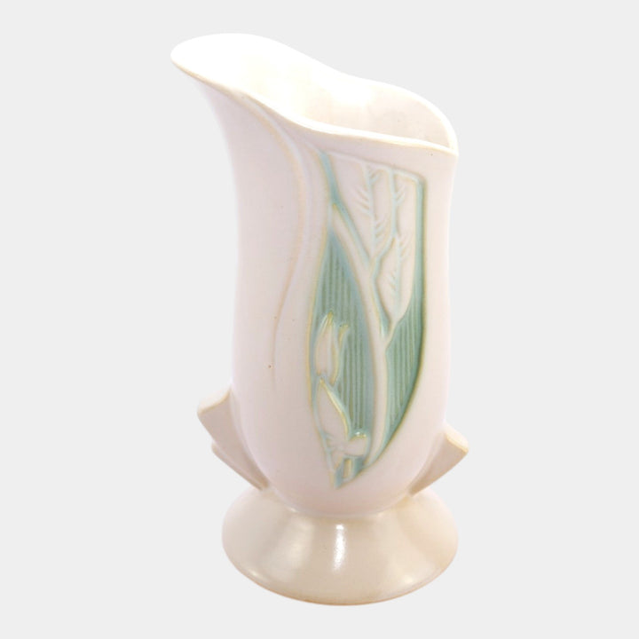 Roseville Silhouette White 1950 Mid Century Modern Pottery Ceramic Vase 782-7 - Just Art Pottery