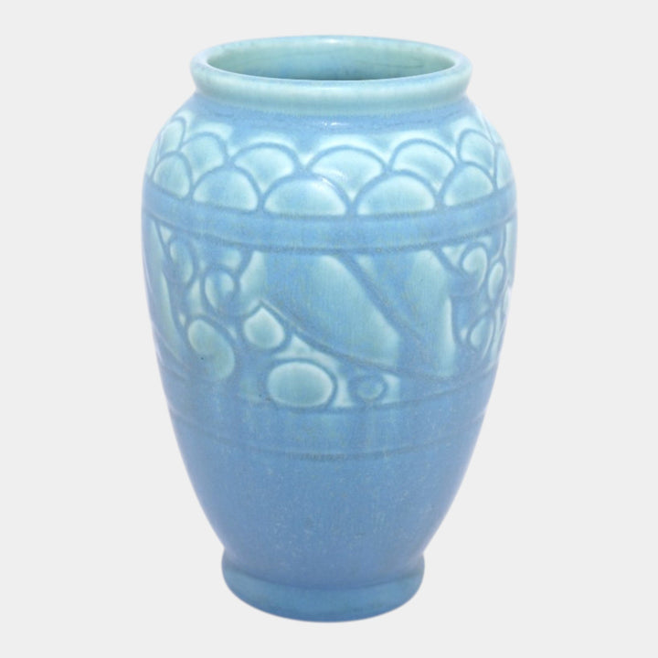 Rookwood 1937 Vintage Arts And Crafts Pottery Blue Ceramic Vase 2853 - Just Art Pottery