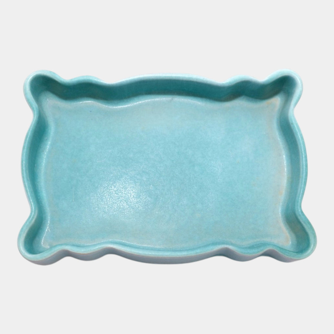 Roseville Rozane Patterns Blue 1941 Vintage Art Pottery Ceramic Tray 407-6 - Just Art Pottery