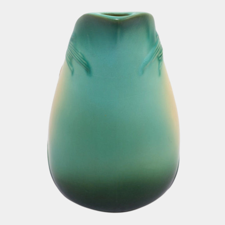 Roseville Pine Cone Green 1953 Mid Century Modern Pottery Ceramic Pitcher 415-9 - Just Art Pottery