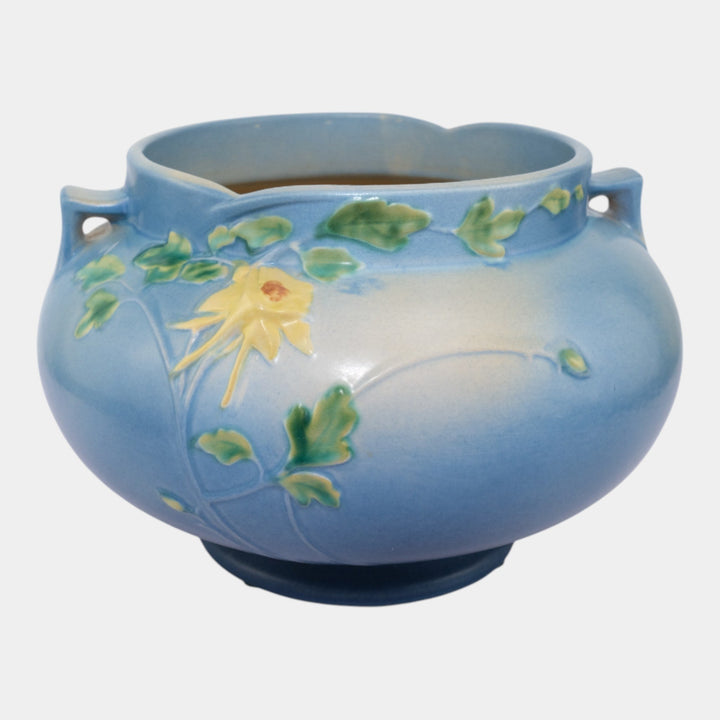 Roseville Columbine Blue 1941 Vintage Pottery Jardiniere For Pedestal 655-8 - Just Art Pottery