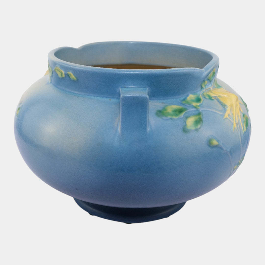 Roseville Columbine Blue 1941 Vintage Pottery Jardiniere For Pedestal 655-8 - Just Art Pottery