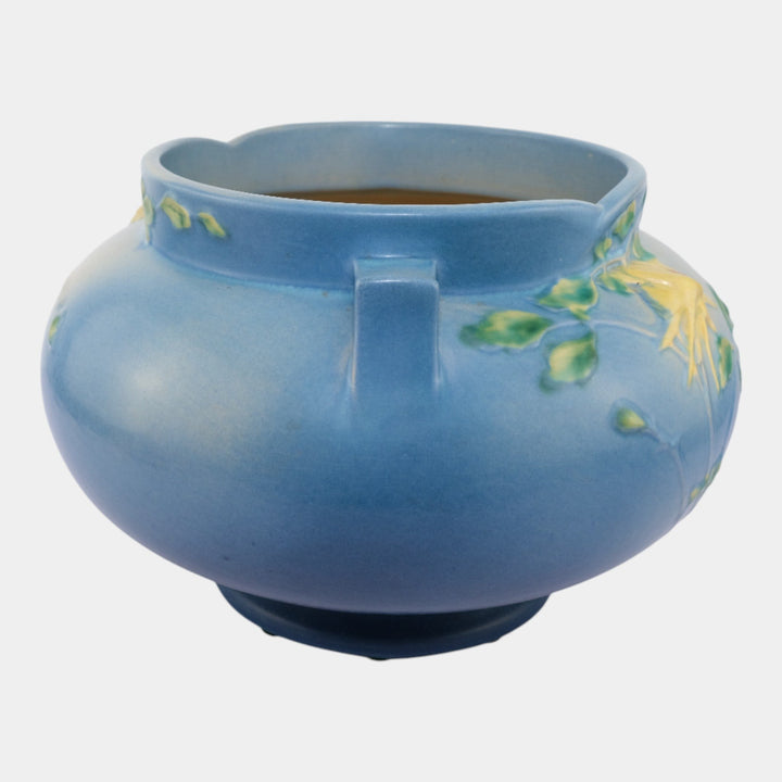 Roseville Columbine Blue 1941 Vintage Pottery Jardiniere For Pedestal 655-8 - Just Art Pottery